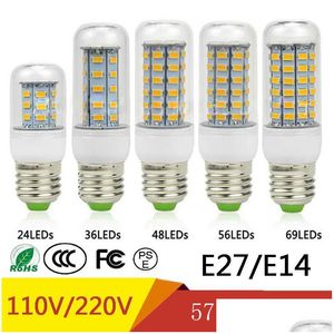 Ampoules LED SMD5730 E27 GU10 B22 E14 G9 Lampe à LED 7W 12W 15W 18W 20W 220V 110V 360 Angle Smd BB Corn Drop Livraison Lumières Éclairage Lighti Dhrlq