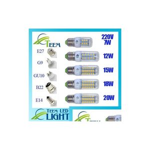 Led-lampen Smd5730 E27 Gu10 B22 E14 G9 Led-lamp 7W 12W 15W 18W 220V 110V 360 Hoek Smd Bb Corn Drop Levering Verlichting Verlichting Verlichting B Dhgjp