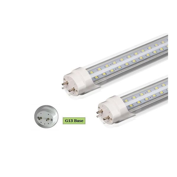 Ampoules LED / Tubes T8 Tubes Double rangée 2 pieds 3 pieds 4 pieds lumières 18W 28W 36W Smd2835 lampes d'éclairage fluorescentes transparentes livraison directe B Dh9L4