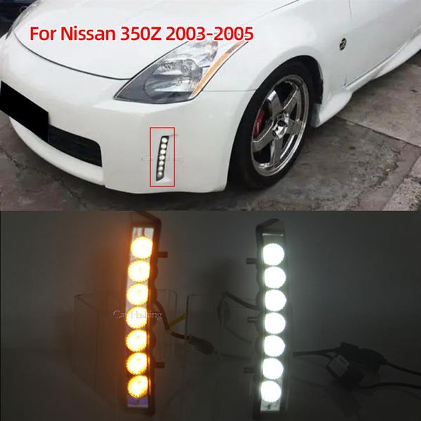 Reflector de parachoques LED para Nissan 350Z Z33 LCI 2003 - 2009 blanco DRL Dayitme Running ámbar señal de giro indicador lateral Lamp221z