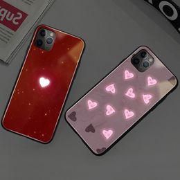 LED -oproeplicht flash -up telefoonhoesjes voor Samsung S23 S22 S20 FE 5G Note 20 Ultra Note 10 Plus Smart Control Luminous Cover Case