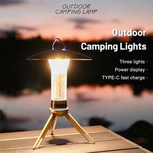 LED Camping tente lumière USB rechargeable 3 Modes d'éclairage Camping lanterne étanche lampe de poche tente Camping fournitures lumière 240319