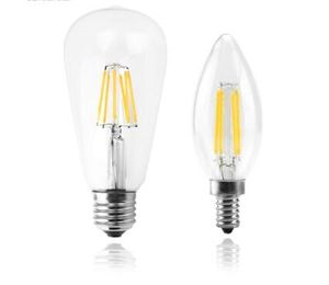 Ampoule LED Bougie E14 Vintage C35 Ampoule à Filament E27 LED Edison Globe Lampe 220V A60 Verre 2W