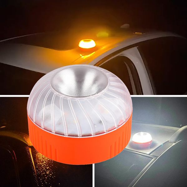 Luz Led de emergencia para coche V16, baliza aprobada por Dgt, luces estroboscópicas de inducción magnéticas recargables, colores amarillo y blanco