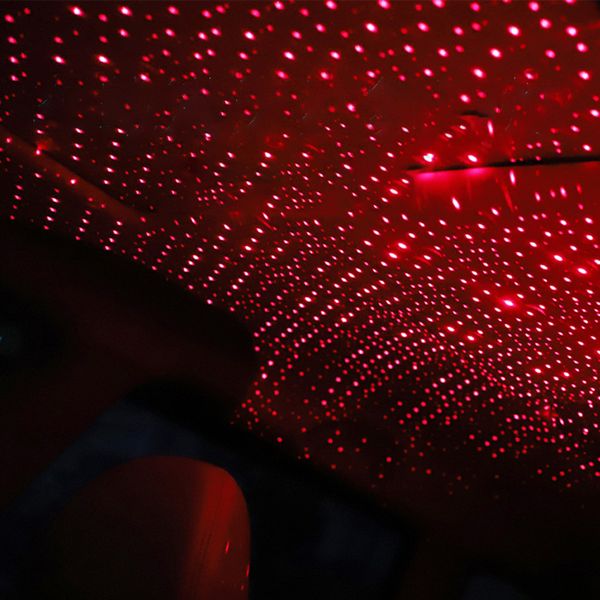 Lámpara LED para proyector de estrellas para techo de coche, luz decorativa USB, luz decorativa Interior ajustable, ambiente interior, cielo estrellado