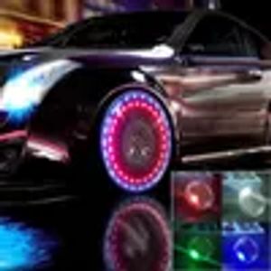 Luces LED para tapa de rueda de neumático de coche, solares con Sensor de movimiento, coloridos neumáticos Led, tapas de boquilla de Gas para motocicleta ZZ