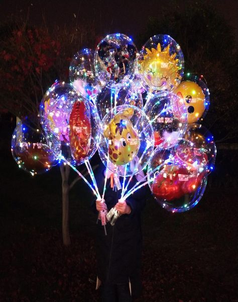 Globo LED de dibujos animados Bobo Ball, globo luminoso iluminado, globos transparentes, juguetes, globo intermitente, fiesta de Navidad, boda, bar, club, decora8513126