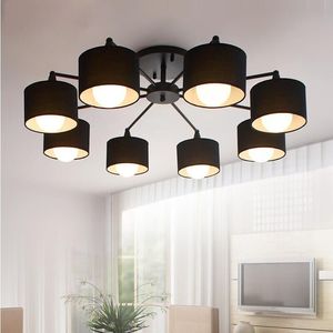 LED lustre de plafond pour salon E27 lustre éclairage avec abat-jour salle à manger lustres lampes de cuisine modernes lumières