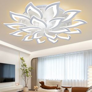 Led plafond kroonluchters licht voor woonkamer slaapkamer slimme dimbare kunstverlichting armaturen app rc koud warm natuurlijk licht