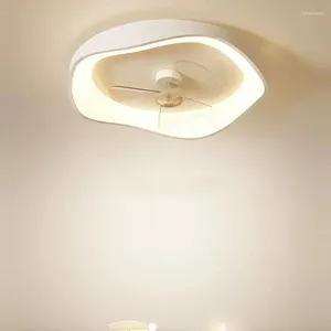 Ventilateur de plafond LED Light Remote Contrôle Flush Mount Dimmable pour la chambre Chambre Salon Silencieux lampe