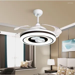 Led ventilateur de plafond suspension lampe lustre Art Invisible famille salle à manger chambre Bluetooth Audio Conversion de fréquence en direct