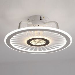 VENTILATEUR DE Plafond LED avec Lumière, Plafonnier Moderne à Encastrer 52W 47cm avec Ventilateur pour Home Depot Chambre Salon Cuisine