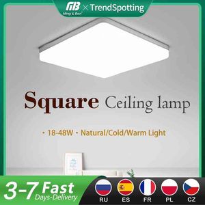 Led plafondlamp in vierkant voor woonkamer natuurlijk licht warm/koud wit modern huis 48/36/20/18W voor slaapkamer keukenverlichting W220307