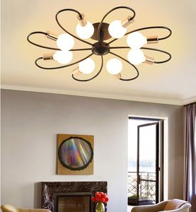 LED-plafondlamp armatuur, semi-flush mount hanglamp, moderne sputnik kroonluchter licht, starburst verlichting voor badkamer slaapkamer