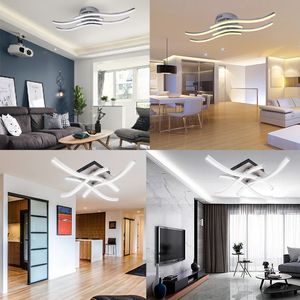 Led plafondlicht interieurverlichting 15W 18W 24W Creatieve golfboog plafondlampen 85-265V slaapkamer eetkamer plafond kroonluchter