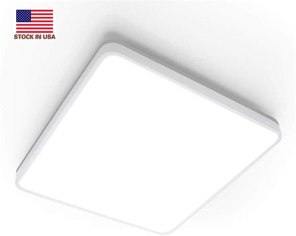 Luz de techo LED cuadrada 3000K nivel de protección de luz IP54 36W 3600 lúmenes lámparas de techo para baño dormitorio