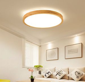 LED-plafondlamp hout ronde vierkant voor woonkamer slaapkamer binnenverlichting armatuur oppervlak gemonteerde lamp afstandsbediening dimbare myy