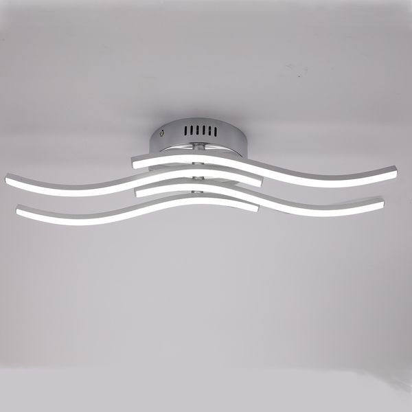 Plafonniers à LED pour chambre à coucher salon 24W 18W 12W plafonniers modernes 85-265V Wave Design incurvé