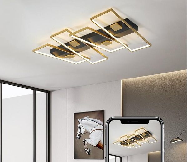 Plafonniers LED pour salon moderne éclairage de chambre à coucher lampes suspendues à intensité variable créativité Design Alu