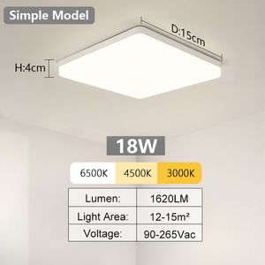 LED -plafondlampen moderne plafondlamp voor woonkamer glans paneel verlichting slaapkamer kamer decor lamp armatuur keuken kroonluchter