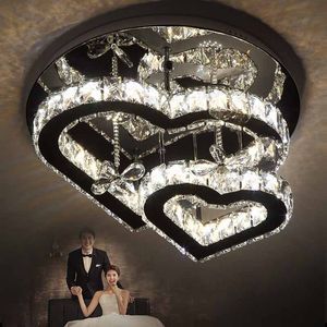 LED kroonluchters hartvormige moderne led plafondlampen woonkamer luxe kristallen lamp slaapkamer ronde armaturen keukenlampen