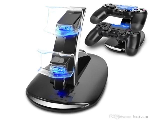 LED CAMBIO MINI USB Joystick dual Cargo Dock Controlador inalámbrico Controlador de cargador Monte para Xbox One PS4 GamePad PlayStation con 2652415