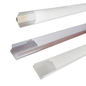 Difusor de canal LED Cubierta blanca de aluminio en forma de U V, riel de difusor de tira LED con tapas de extremo y accesorios de clips de montaje, luces de tira LED de perfil de aluminio crestech
