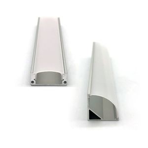 Sistema de canales LED con cubierta blanca lechosa, perfil de canal de aluminio en forma de U, para instalaciones de tiras de luz LED