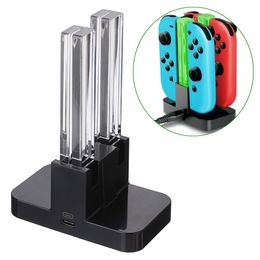 Estación de carga LED Base del cargador para NS Switch 4 Controladores Joy-Con 4 en 1 Soporte de carga de alta calidad ENVÍO RÁPIDO