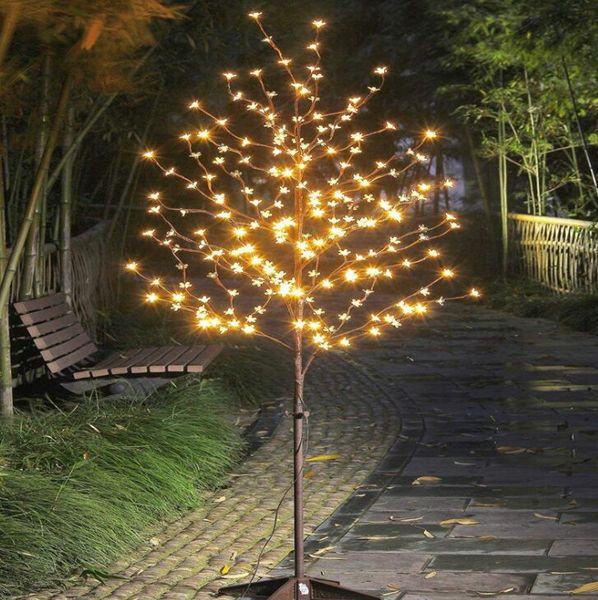 Decoraciones navideñas LED Flor de cerezo Luz Tronco de árbol Paisaje Blanco cálido Lámpara Luminaria de boda Iluminación exterior Año nuevo Impermeable