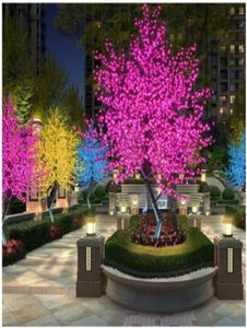 LED Cherry Blossom Tree Light 864pcs LED -lampen 18m Hoogte 110220VAC Zeven kleuren voor Option Rainproof Outdoor Usage Drop4118675