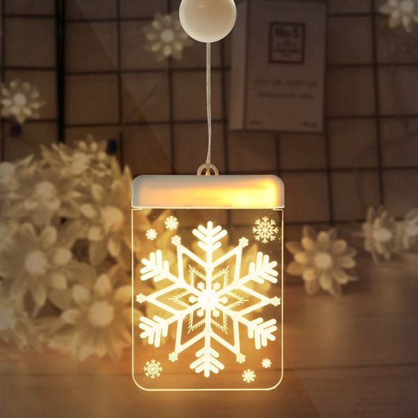 LED Navidad 3D Copo de nieve Luz nocturna Color blanco cálido Control táctil DIY Navidad Ventana Decoraciones Luces nocturnas Nuevo diseño