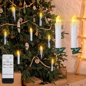 LED-kerstkaarsen met flikkerende vlammen Timer Afstandsbediening Jaar Woondecoratie Batterij-aangedreven kaars Verjaardag Nepkaarsen 240129