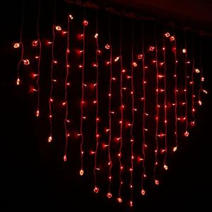 Led kerstgordijn licht bruiloft decoratie licht hart kleuren sprookje gordijnverlichting xmax feest decor home outdoor led strings l1897