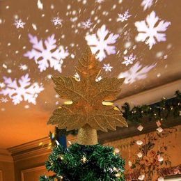 Led Kerstmis Decoratie Tree Topper Projector Xmas Starry Lights Ornamenten Fee Sky Star Snowflake Laser Projection Lamp Decoratieve vakantiefeest leveringen Plug