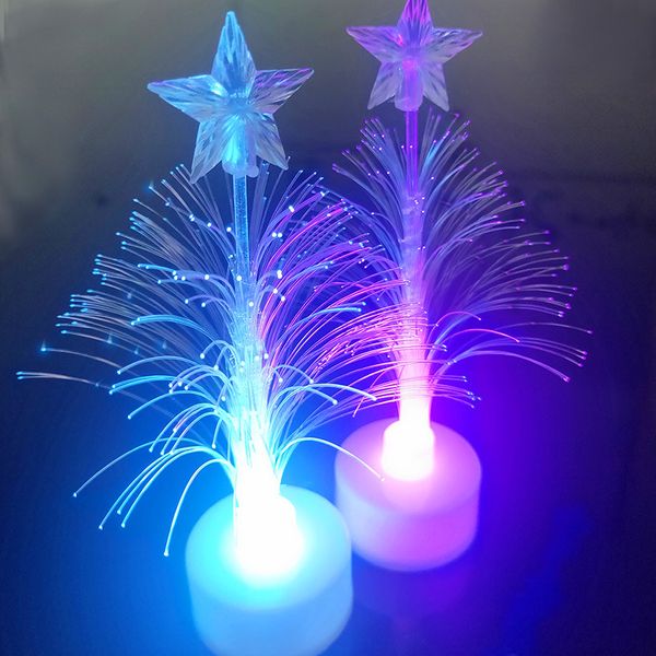 LED Navidad colorido intermitente fibra árbol resplandor fibra óptica regalos fabricantes al por mayor Rave Toy