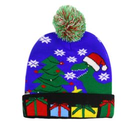Coup de Noël en tricoté pour adultes Santa Claus Snowman Rendeer Elk Festivals Chapeaux de fête de Noël CAPPORT