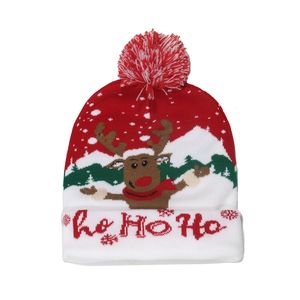 LED Chapeau tricoté de Noël Enfant Adultes Père Noël Bonhomme de neige Renne Elk Festivals Chapeaux Cadeaux de fête de Noël Casquette Chapeaux de créateurs de mode Bonnet pour hommes et femmes q105