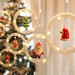 LED Kerst String Lights Garland Gordijn Lampen Santa Claus Tree Indoor Kroonluchter Nieuwjaar Home Party Decor Light