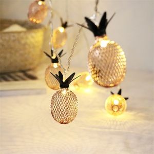 LED Christmas Valentines Day Fairy Garland Lights String Hollow Pineapple Light String Batterij Power Holiday LED Decor Lights 201201