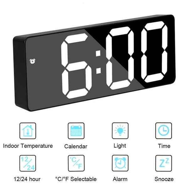 Reloj LED Modern Simple Simple Student Electronic Plug-in Clock Clock Sweep Sala de estar de sala de estar dormitorio Reloj 240116