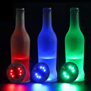 LED Coaster Lighting Coasters 6 cm 4-6 LED's lichte flessen glorifier LED's stickers onderzetterscranken flitslichten omhoog cups perfect voor feest wiet bar oemled