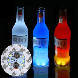 Dessous de verre à LED Nouveauté éclairant des sous-verres Lumière de bouteille à LED Autocollants à LED CoasterLight Up Drinks Flash Lights Up Cups Perfect Party Weeding Bar Colorful OEMLED