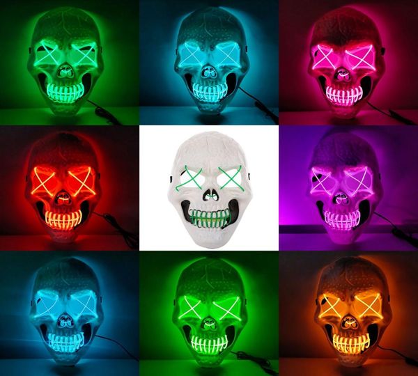LED Cold Light Horror Mask Dance Skull New Mask01234561564484