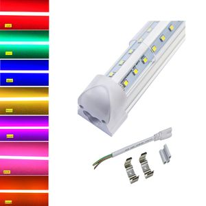 LED-kleur geïntegreerde buis licht 4ft 28W 8FT 72W V vorm T8 LED geïntegreerde buislamp Neon binnenlicht
