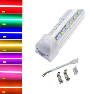 Tube lumineux LED couleur intégré, 4 pieds, 28w, 8 pieds, 72w, en forme de V, T8, lampe d'intérieur au néon