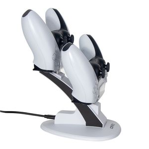 Cargador de controlador LED, elementos de soporte de cuna, base de Gamepad ligera para Joystick PS5, estación de carga USB Dual, negro, blanco, puede elegir Dropshipping