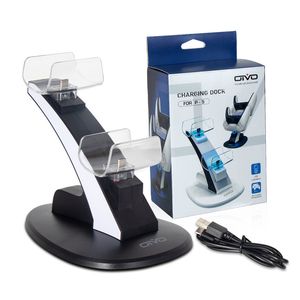 Contrôleur LED Chargeur Cradle Stand Elements Dock de manette léger pour PS5 Joystick Dual Station de charge USB Noir Blanc Peut choisir DHL