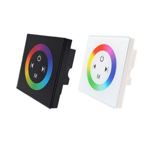 Controlador LED DC12V-24V CCT de un solo color/RGB/RGBW, panel de cristal táctil montado en la pared, interruptor de atenuación para lámpara de tiras LED RGB