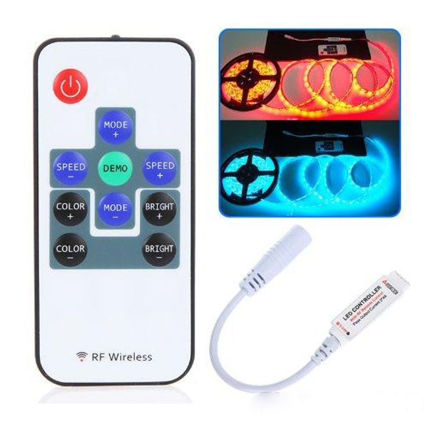 Controlador LED inalámbrico rf control remoto rgb controlador led programable para control remoto con batería luz led 10 teclas 12v